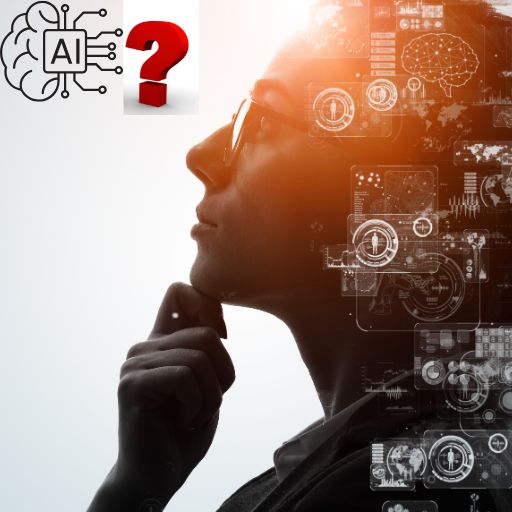 AI image with a thinking woman